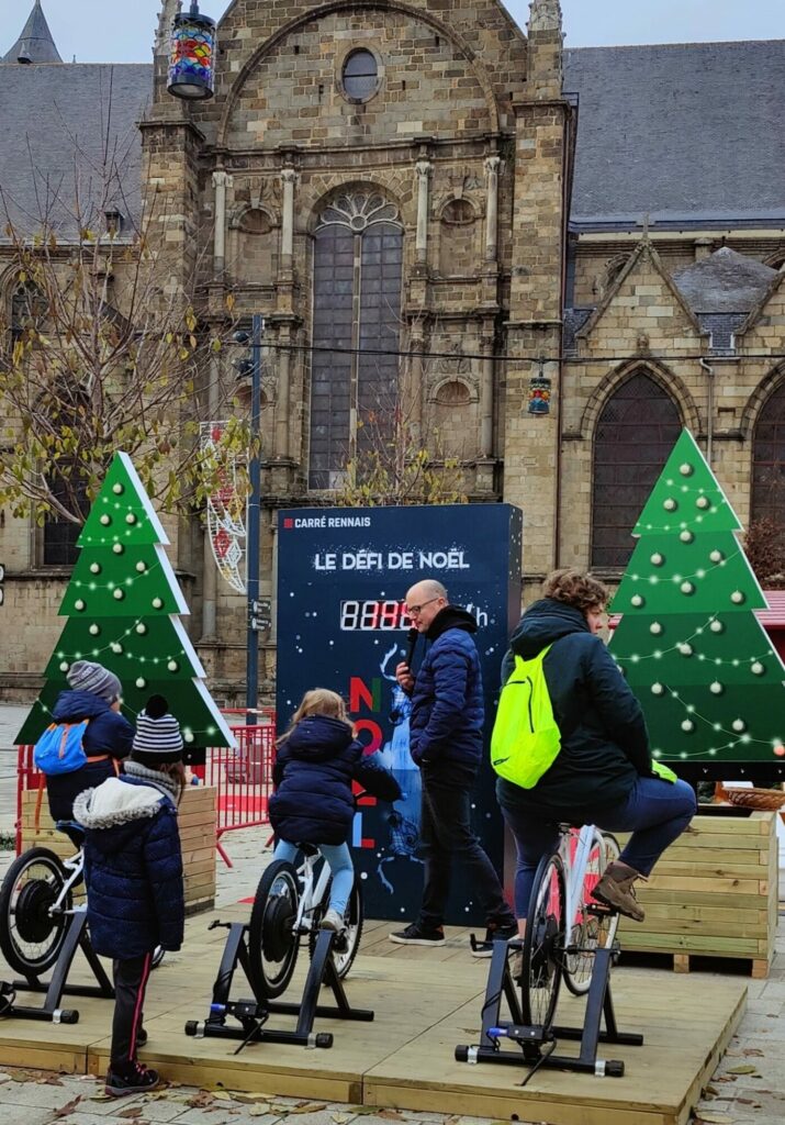 animation défi de noël avec public